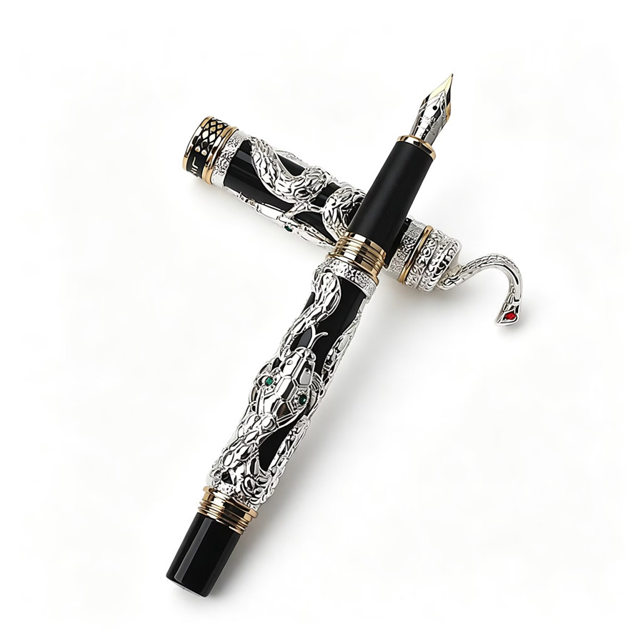 Jinhao Luxury Snake Embossed F - огляд і ціна Vintage Collectible Pens