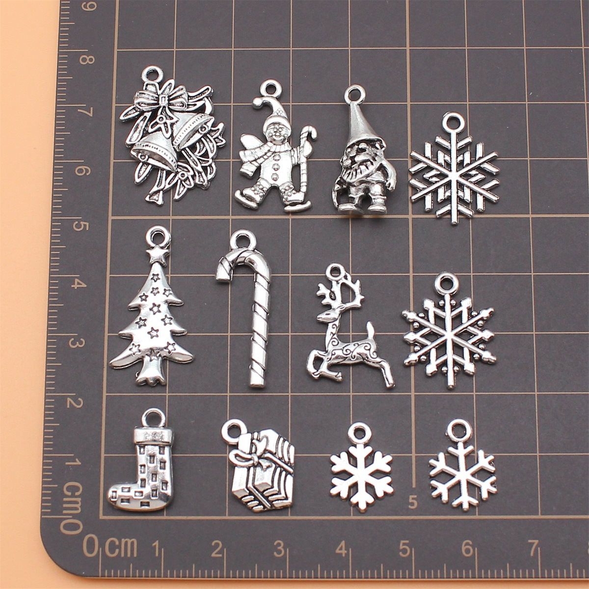 12pcs Antique Silver Color Chr - огляд і ціна Vintage Collectible Santa